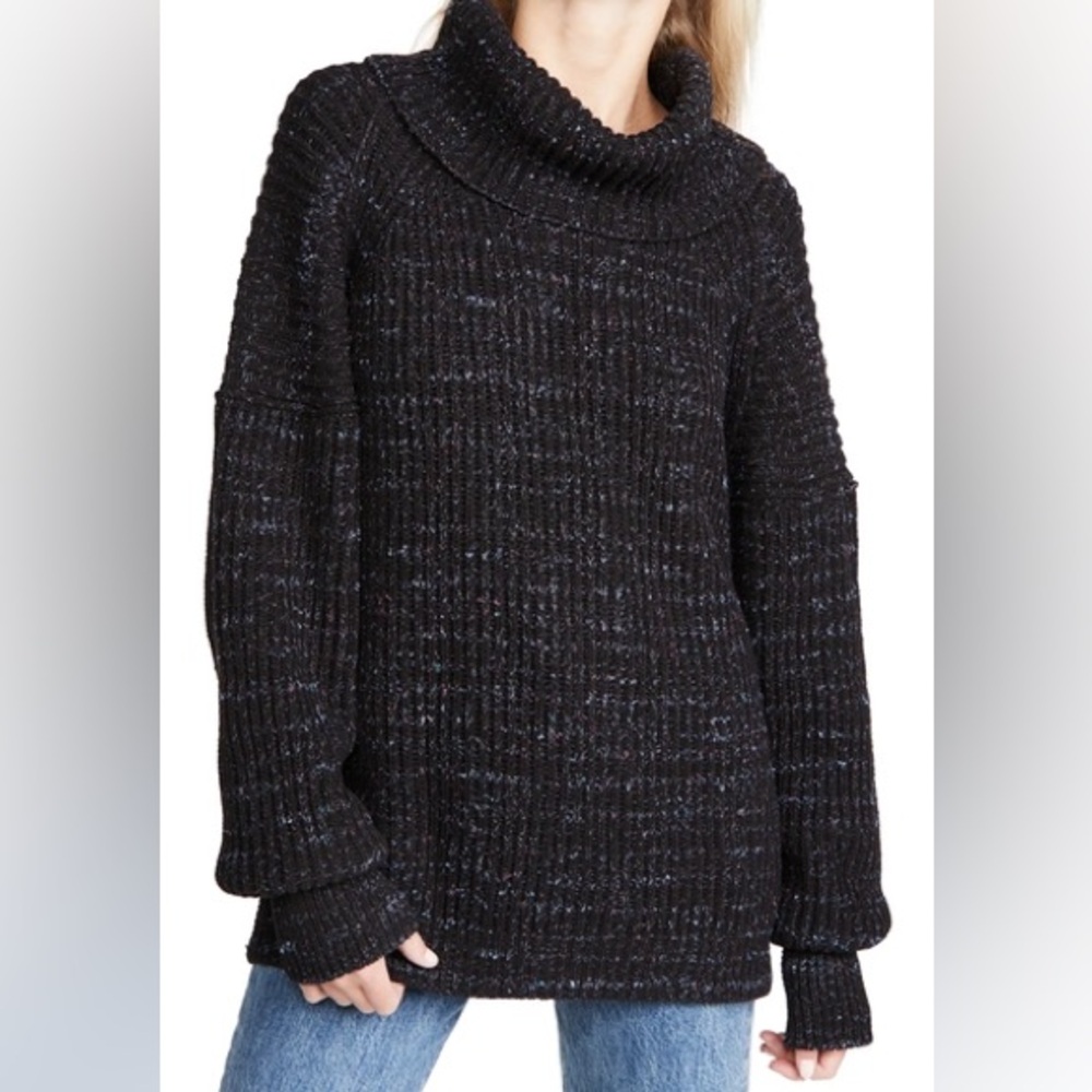 Free People Leo Blacklight Speckled Chunky Oversized Tunic Size M